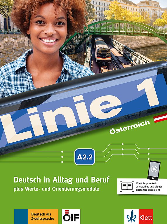 Coverbild des Kursbuches Linie 1 Österreich A2.2.