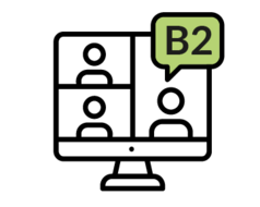 Icon für Online-Kursraum B2 in dunkelgrün