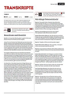 Coverbild Transkriptionen zu allen Hörbeiträgen der 112. Ausgabe des Österreich Spiegel.