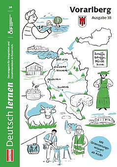 Coverbild der Ausgabe 38 des Unterrichtsmagazins Deutsch lernen mit dem Titel „Vorarlberg“.