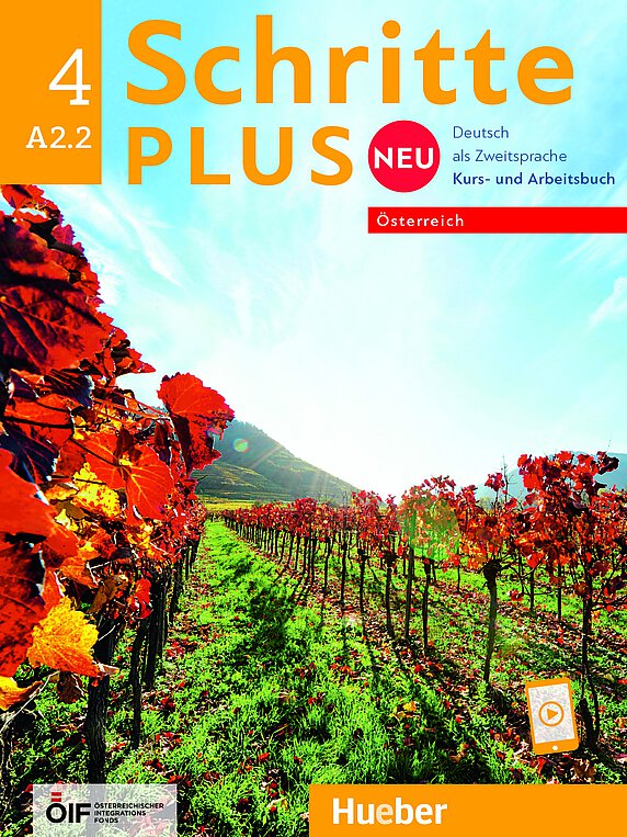 Coverbild des Kurs- und Arbeitsbuches Schritte Plus neu 4 für die Niveaustufe A2.