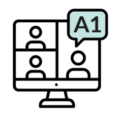 Icon für Online-Kursraum A1 in hellblau