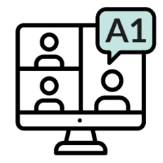 Icon für Online-Kursraum A1 in hellblau