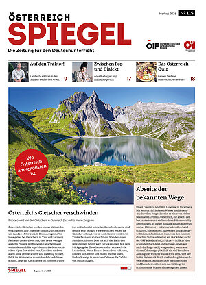 Coverbild der Ausgabe 115 der Zeitschrift Österreich Spiegel mit dem Titel "Wo Österreich am schönsten ist". 
