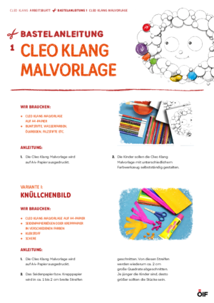 Praxismaterialien zum Kinderbuch „Cleo Klang“. 