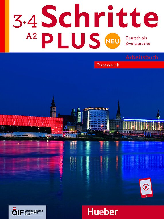 Coverbild des Arbeitsbuches Schritte Plus neu 3+4 für die Niveaustufe A2.