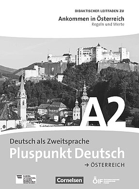 Coverbild des Leitfaden zu Wertevermittlung für das  Kursbuch Pluspunkt Deutsch für die Niveaustufe A2.