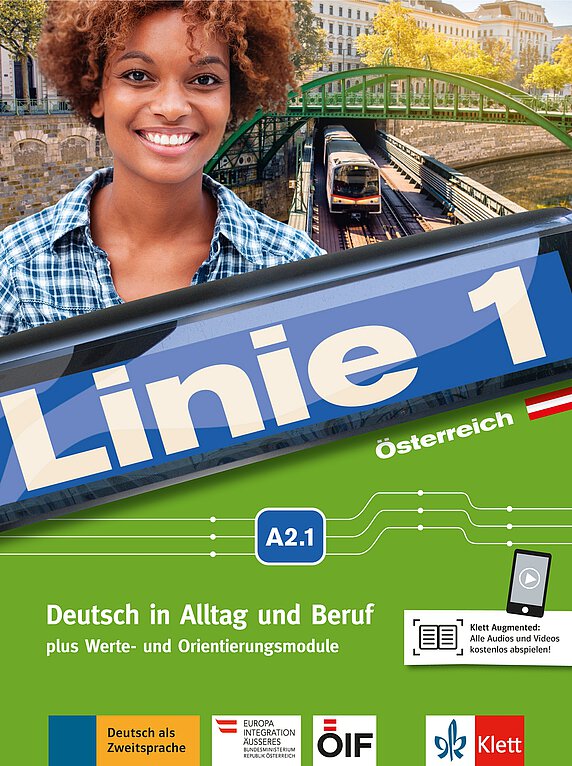 Coverbild des Kursbuches Linie 1 Österreich A2.1.