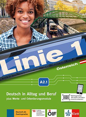 Coverbild des Kursbuches Linie 1 Österreich A2.1.
