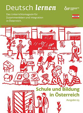 Coverbild der Ausgabe 03 des Unterrichtsmagazins Deutsch lernen mit dem Titel „Schule und Bildung in Österreich“.