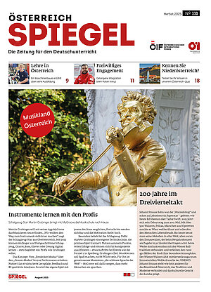 Coverbild der Ausgabe 111 der Zeitschrift Österreich Spiegel mit dem Titel "Musikland Österreich". 