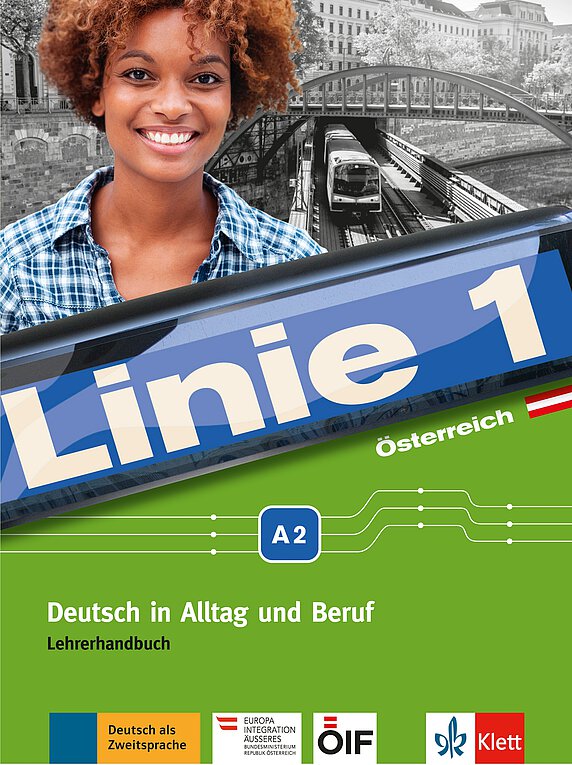 Coverbild des Lehrehandbuches Linie 1 Österreich A2.