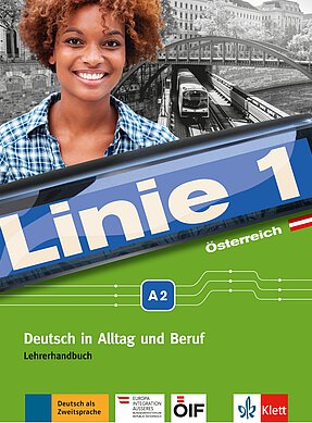 Coverbild des Lehrehandbuches Linie 1 Österreich A2.