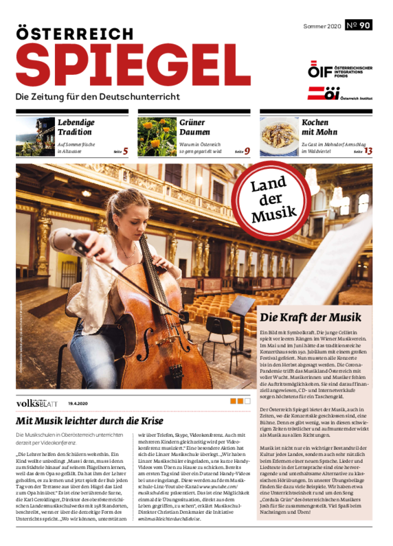 Die Ausgabe 90 des Österreich Spiegel mit dem Titel "Land der Musik".