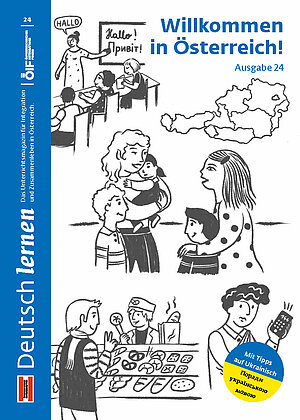 Coverbild der Ausgabe 24 des Unterrichtsmagazins Deutsch lernen mit dem Titel „Willkommen in Österreich“.