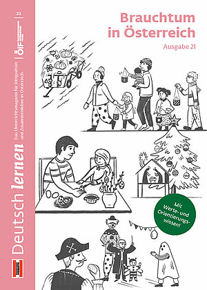 Coverbild der Ausgabe 21 des Unterrichtsmagazins Deutsch lernen mit dem Titel „Brauchtum in Österreich“.