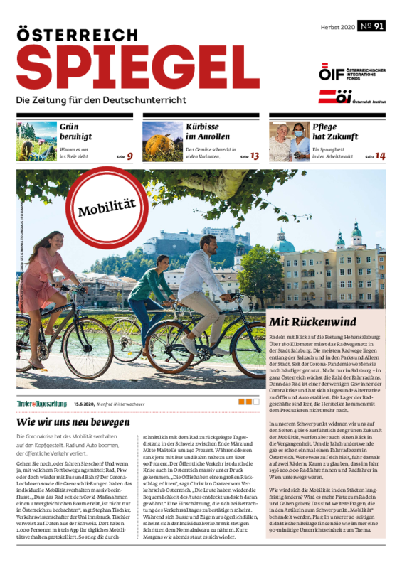 Die Ausgabe 91 des Österreich Spiegel mit dem Titel "Mobilität".