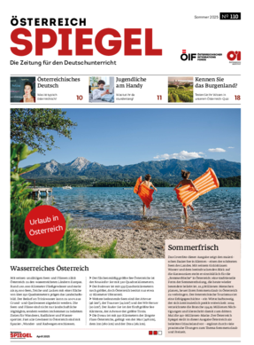 Coverbild der Ausgabe 110 der Zeitschrift Österreich Spiegel mit dem Thema „Urlaub in Österreich“.