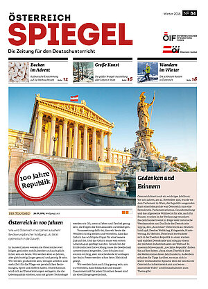 Die Ausgabe 84 des Österreich Spiegel mit dem Titel "100 Jahre Republik".