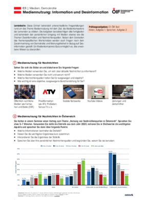 Eine Einheit mit Schwerpunkt Österreich mit dem Titel "Mediennutzung" für die Niveaustufe C1.