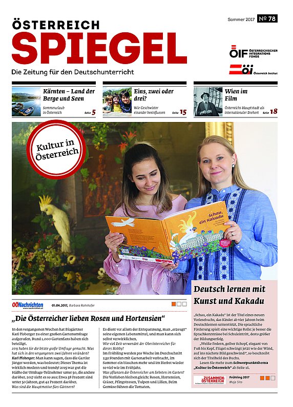 Die Ausgabe 78 des Österreich Spiegel mit dem Titel "Kultur in Österreich".