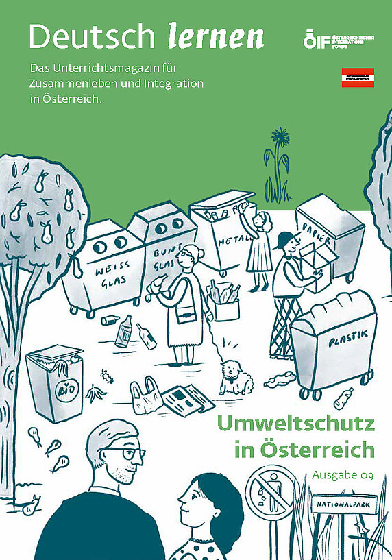 Coverbild der Ausgabe 09 des Unterrichtsmagazins Deutsch lernen mit dem Titel „Umweltschutz in Österreich“.