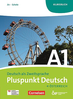 Coverbild des Kursbuches Pluspunkt Deutsch für die Niveaustufe A1.