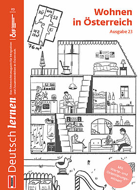 Coverbild der Ausgabe 23 des Unterrichtsmagazins Deutsch lernen mit dem Titel „Wohnen in Österreich“.
