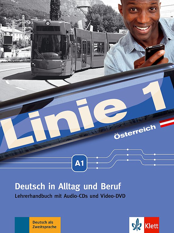 Coverbild des Lehrehandbuches Linie 1 Österreich A1.