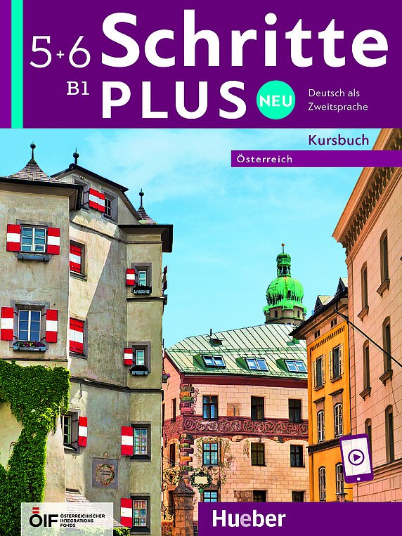 Coverbild des Kursbuches Schritte Plus neu 5+6 für die Niveaustufe B1.