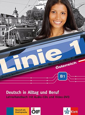 Coverbild des Lehrehandbuches Linie 1 Österreich B1.