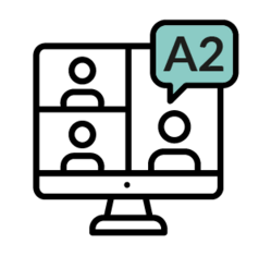 Icon für Online-Kursraum A1 in dunkelblau