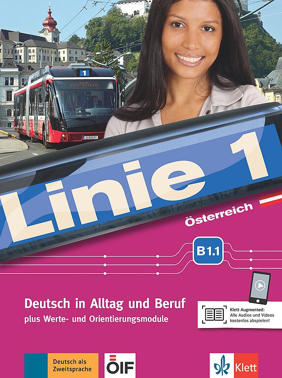 Coverbild des Kursbuches Linie 1 Österreich B1.1.