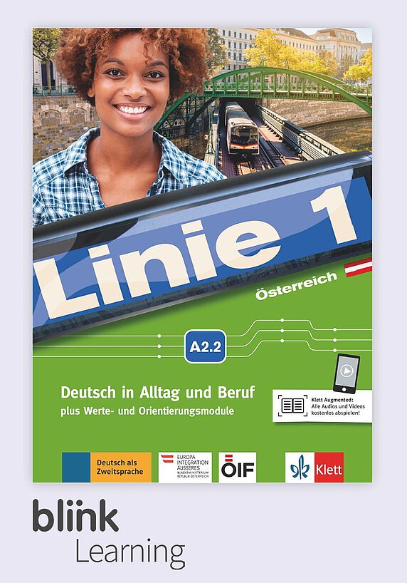 Coverbild des Kursbuches Linie 1 Österreich A2.2.
