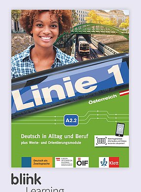 Coverbild des Kursbuches Linie 1 Österreich A2.2.