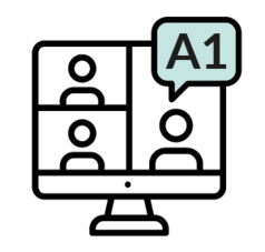 Icon für Online-Kursraum A1 in hellblau